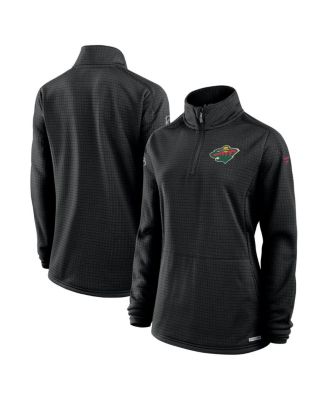 Fanatics - Women's Black Minnesota Wild Authentic Pro Rink Lightweight Quarter-Zip Pullover Sweatshirt
