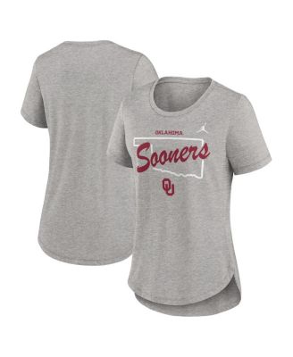 Jordan - Women's Heather Gray Oklahoma Sooners Local Campus Location Mantra Tri-Blend T-Shirt