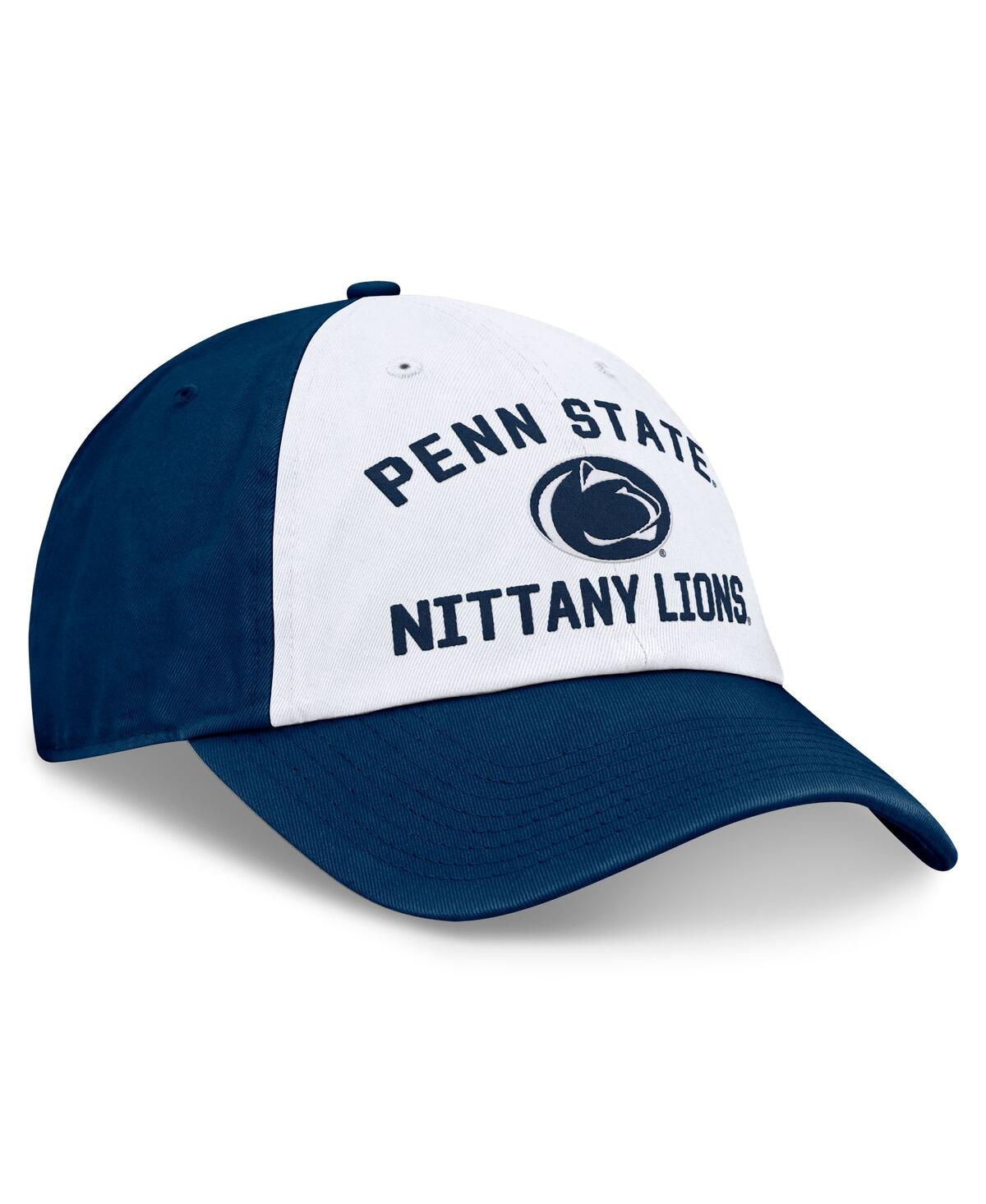 Top Of The World Men's White/navy Penn State Nittany Lions Heritage Weston Adjustable Hat In Blue