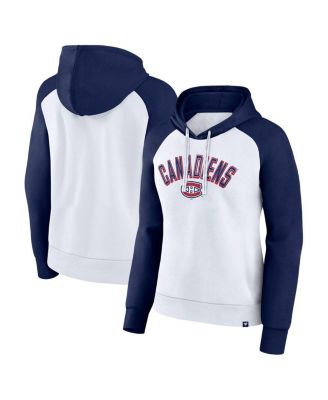 Fanatics - Women's Navy Montreal Canadiens Indispensable Raglan Fleece Pullover Hoodie