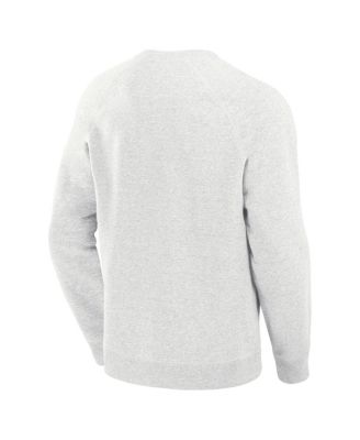 Men's Heather Gray Chicago Blackhawks Banner Fleece Raglan Pullover Sweatshirt