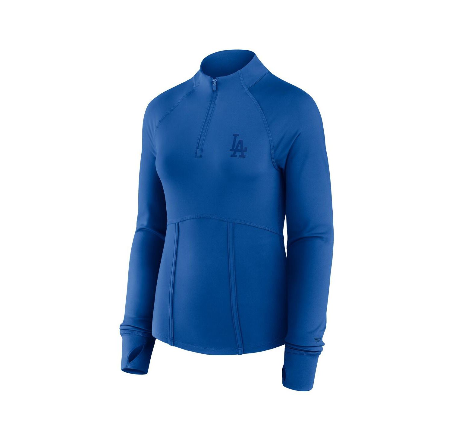 Women's Royal Los Angeles Dodgers Elements Raglan Tri-Blend Quarter-Zip Top