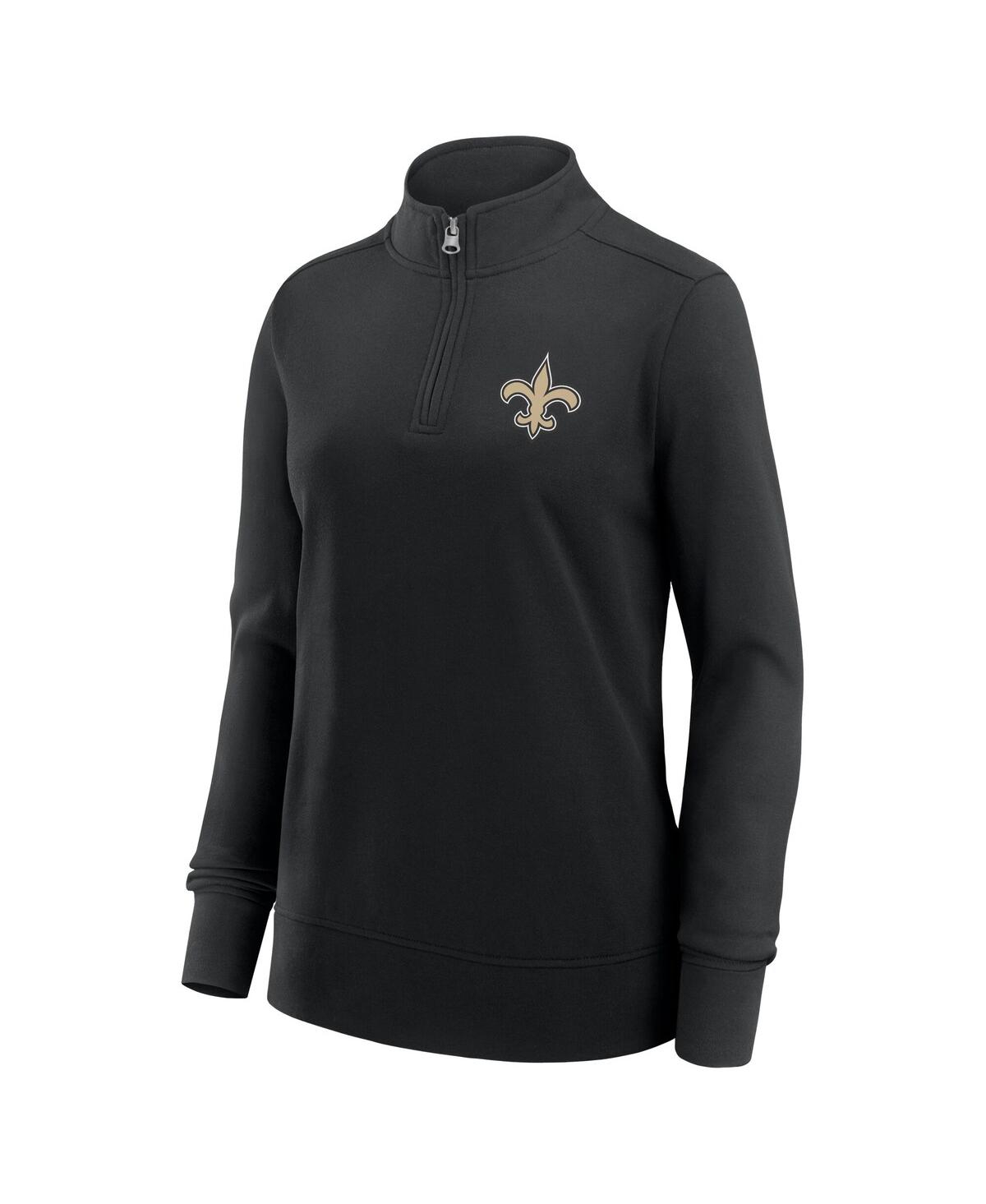 Logo Athletic Women's Black New Orleans Saints Velocity Quarter-zip Jacket In Black