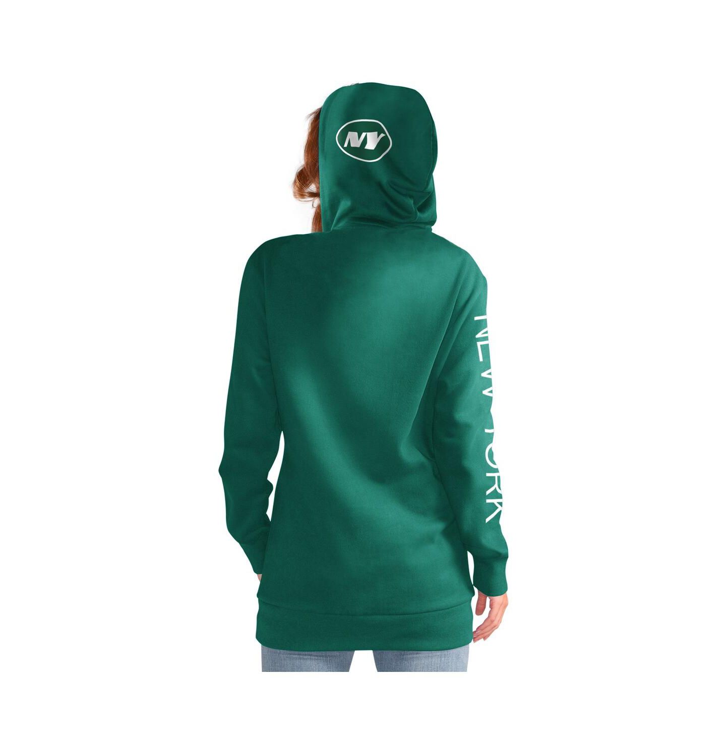 Женское худи G-III 4Her by Carl Banks Green New York Jets Extra Inning Pullover — фото 2
