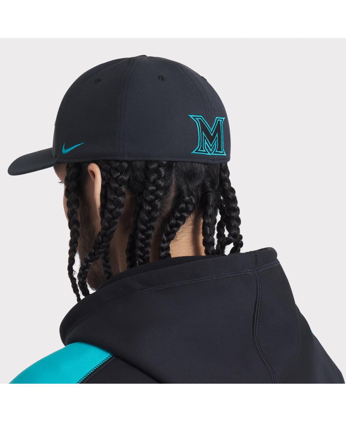 Nike Men's Black Miami Marlins 2025 City Connect Performance Swoosh Flex Hat In Black