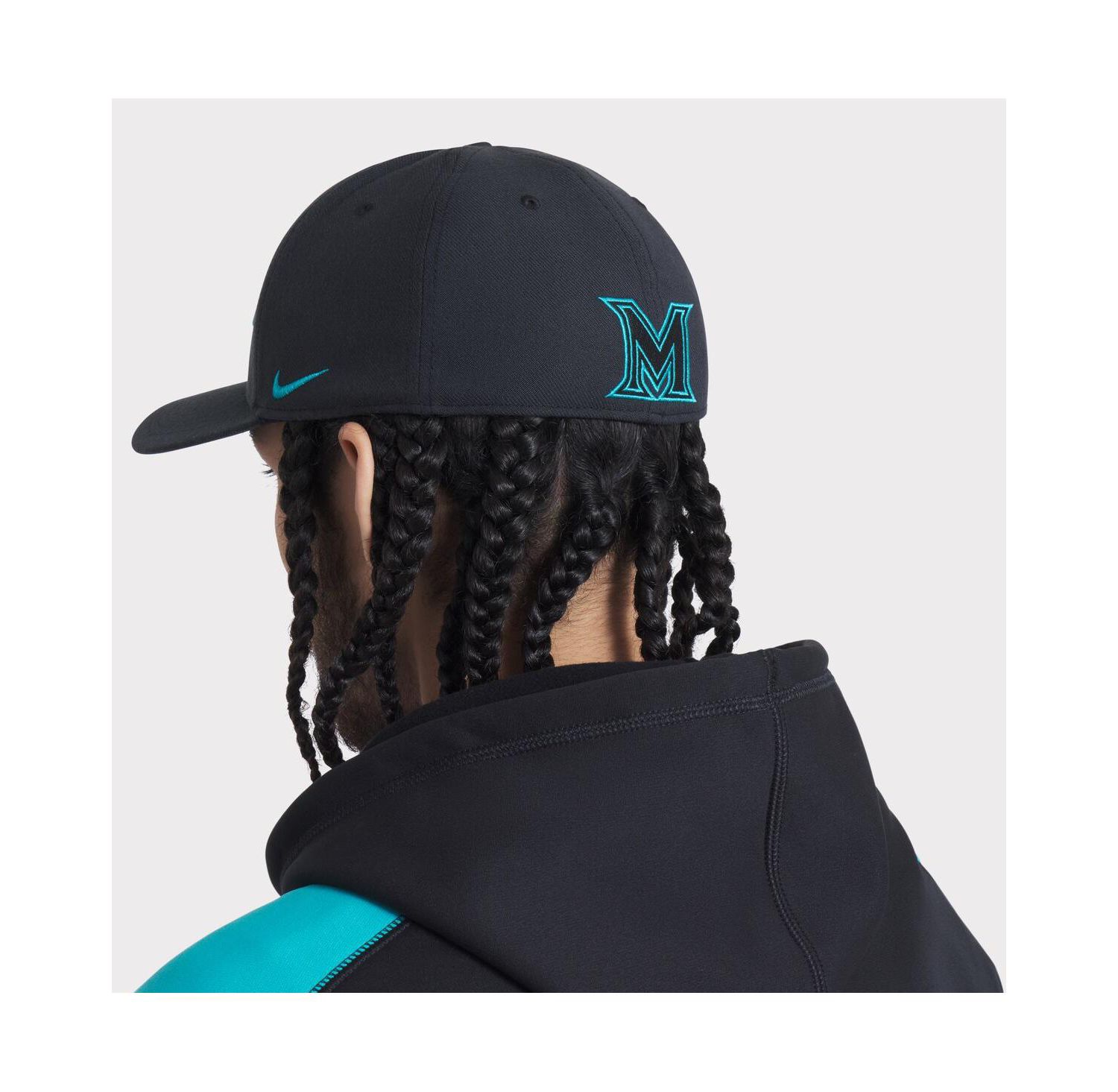Men's Black Miami Marlins 2025 City Connect Performance Swoosh Flex Hat