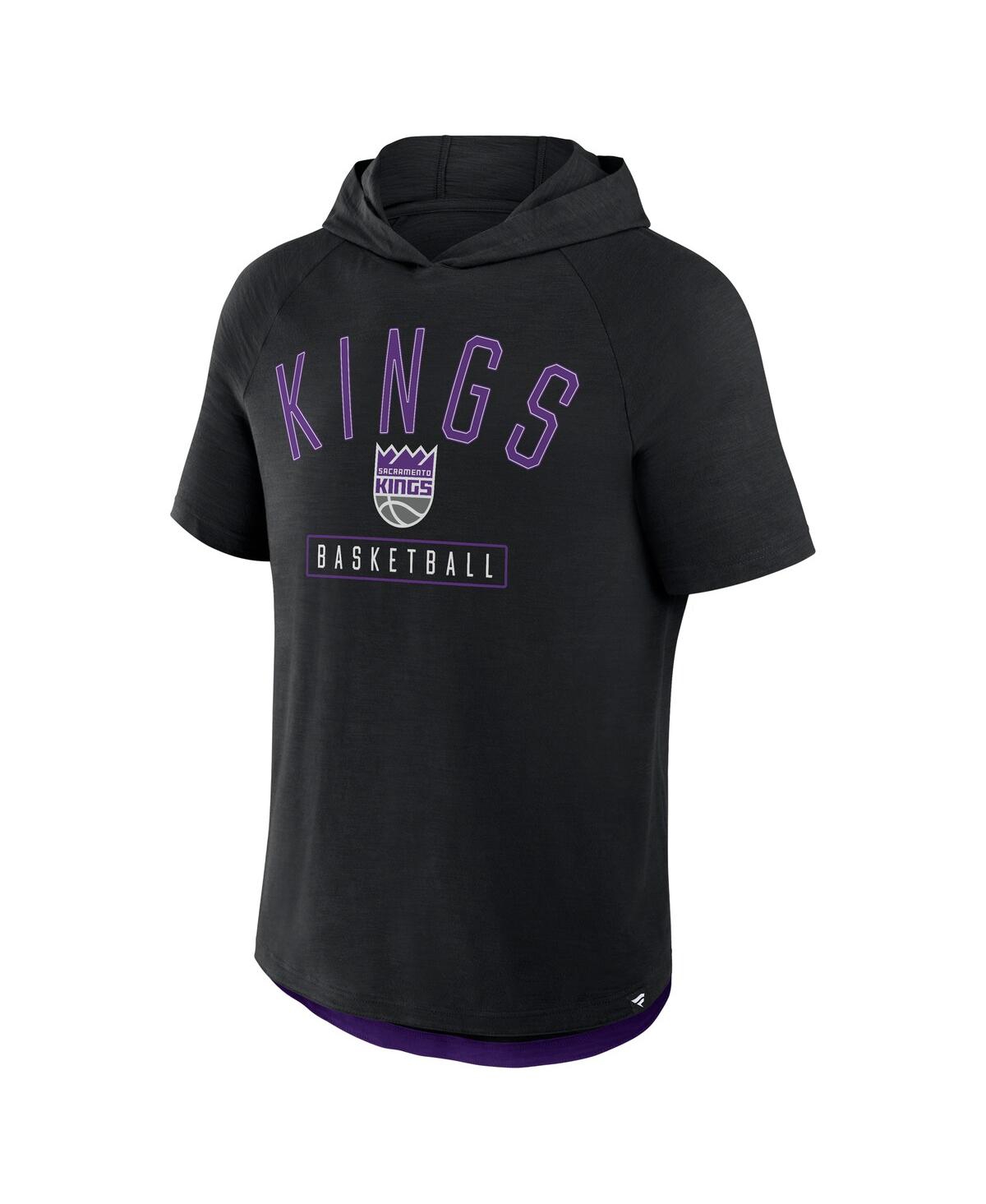 Fanatics Men's Black Sacramento Kings Pass Legend Raglan Hoodie T-shirt In Black