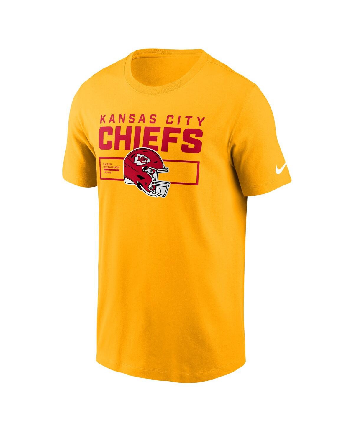 Nike Gold Kansas City Chiefs Primetime Helmet Essential T-shirt In Yellow