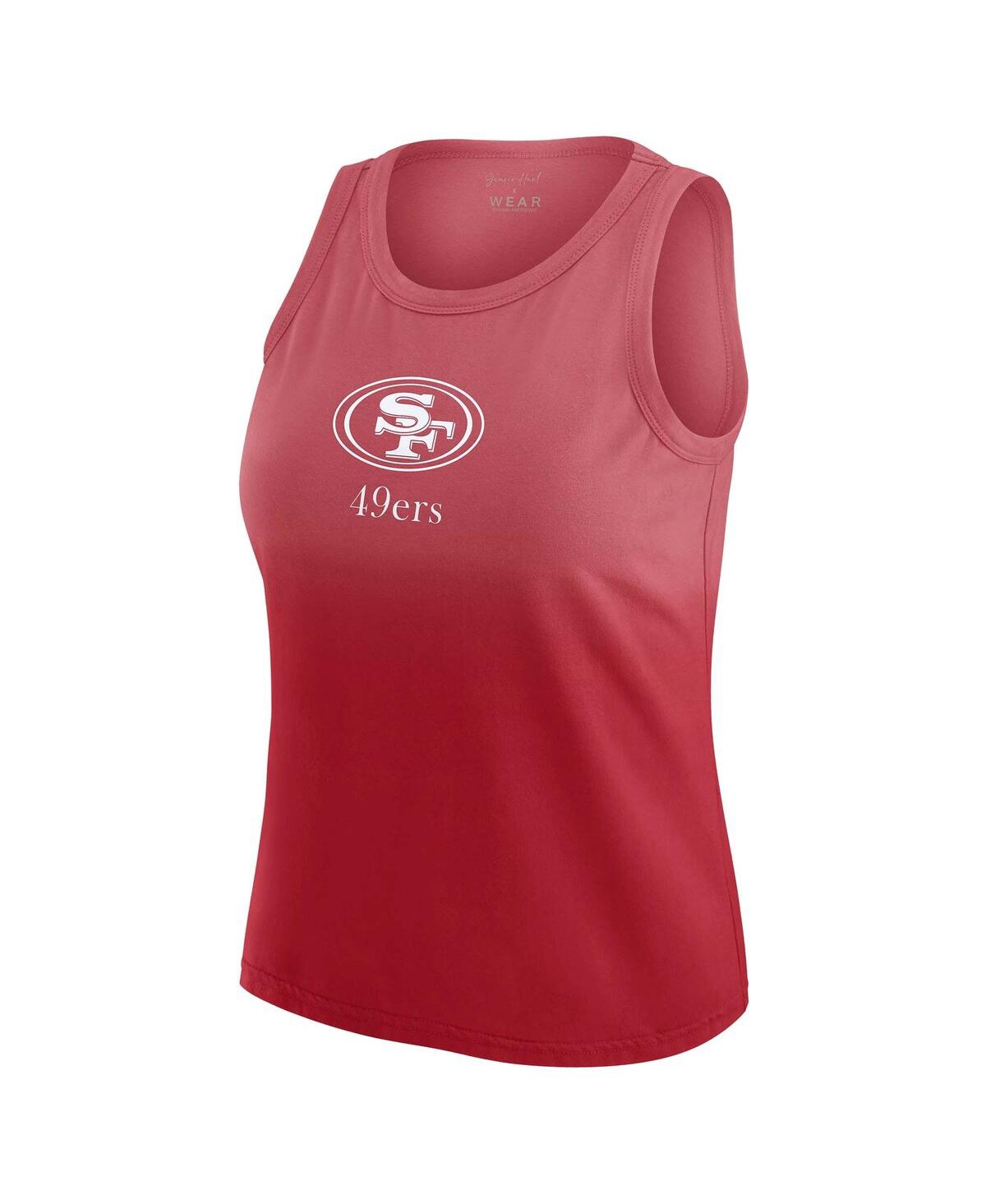Wear By Erin Andrews X Gracie Hunt Scarlet San Francisco 49ers Ombre Tank Top In Red