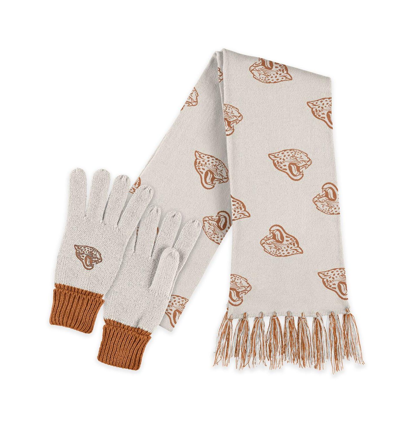 WEAR by Erin Andrews Jacksonville Jaguars Tonal Scarf and Gloves Set — фото 1