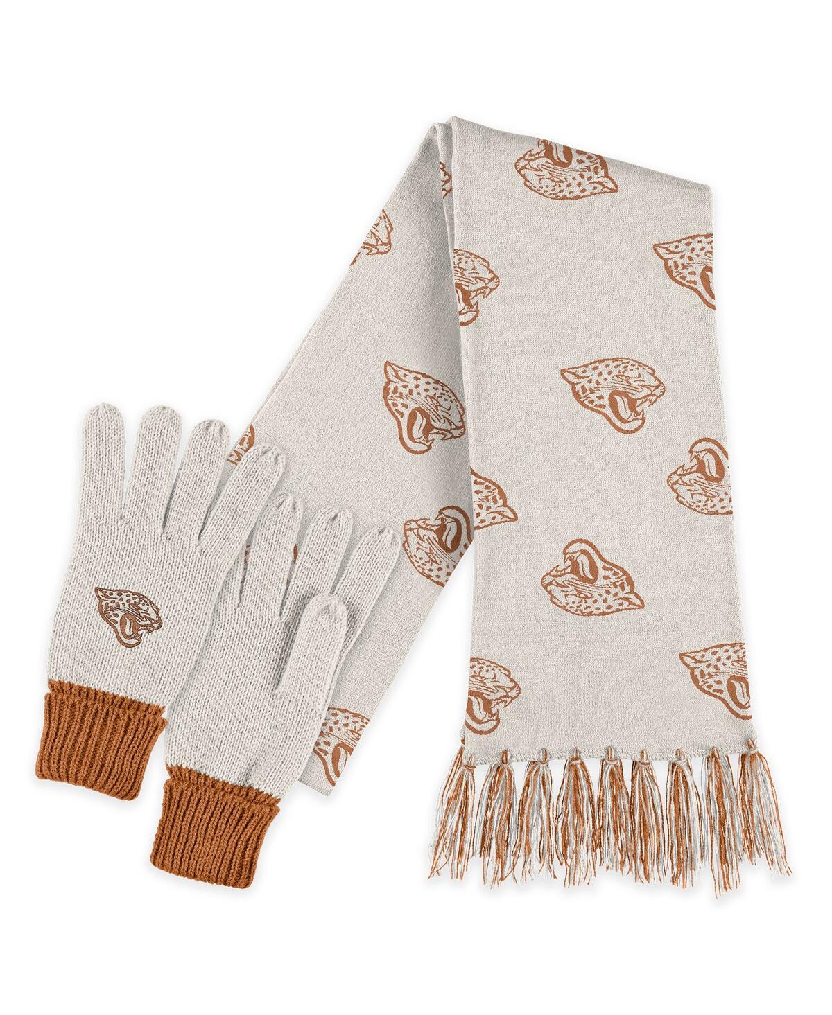 Wear By Erin Andrews Jacksonville Jaguars Tonal Scarf And Gloves Set In Brown