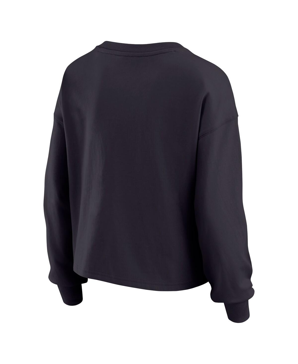 Wear By Erin Andrews Navy Houston Texans Heavy Rugby Jersey Long Sleeve T-shirt & Shorts Lounge Set In Black