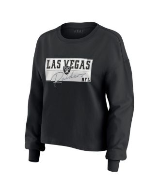 Women's 2-Piece Black Las Vegas Raiders Heavy Rugby Jersey Long Sleeve T-Shirt and Shorts Lounge Set
