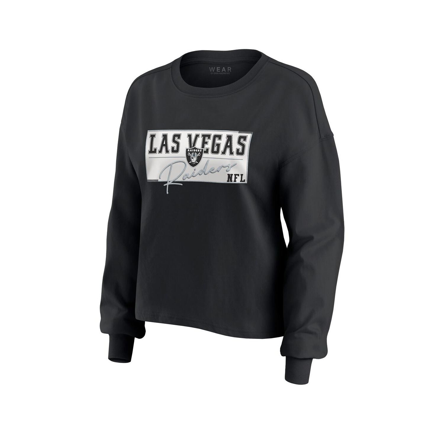 Women's 2-Piece Black Las Vegas Raiders Heavy Rugby Jersey Long Sleeve T-Shirt and Shorts Lounge Set