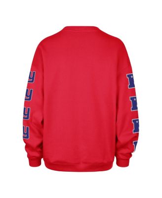 Women's Red New York Giants Go Big Oversized Pullover Sweatshirt