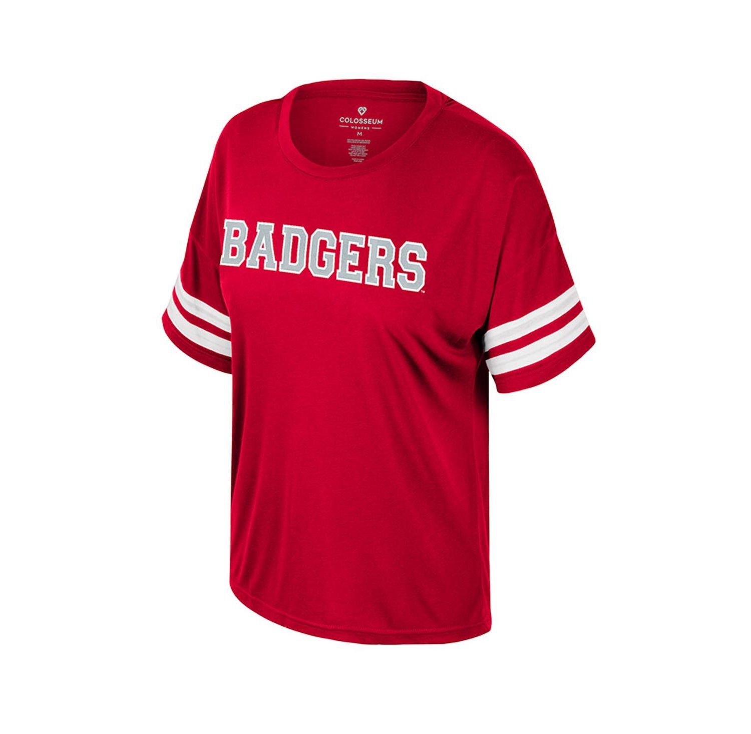 Women's Red Wisconsin Badgers Treasure Oversized Sequin T-Shirt