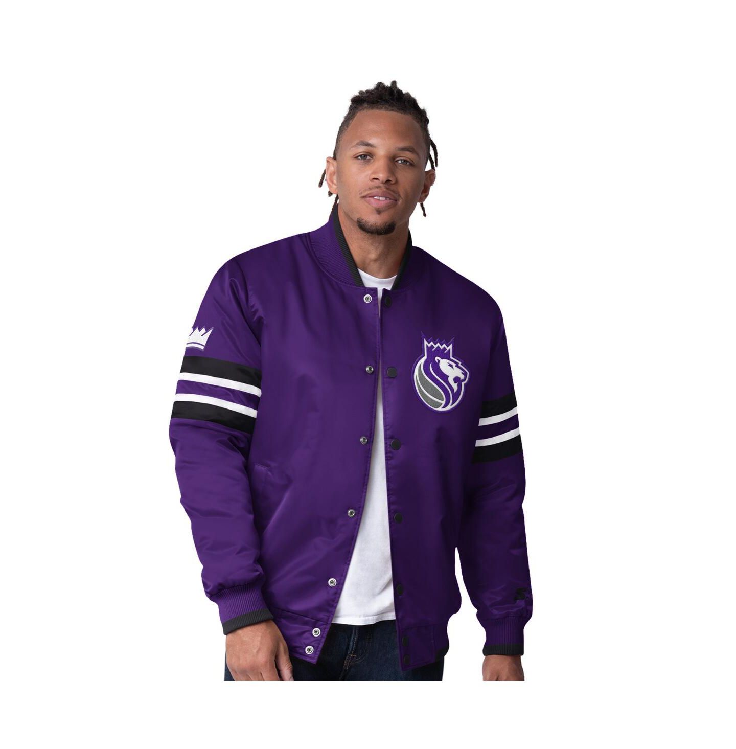 Мужская куртка Starter Purple Sacramento Kings Scout Varsity Satin Full-Snap — фото 1