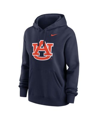 Women's Navy Auburn Tigers Wordmark Club Fleece Pullover Hoodie