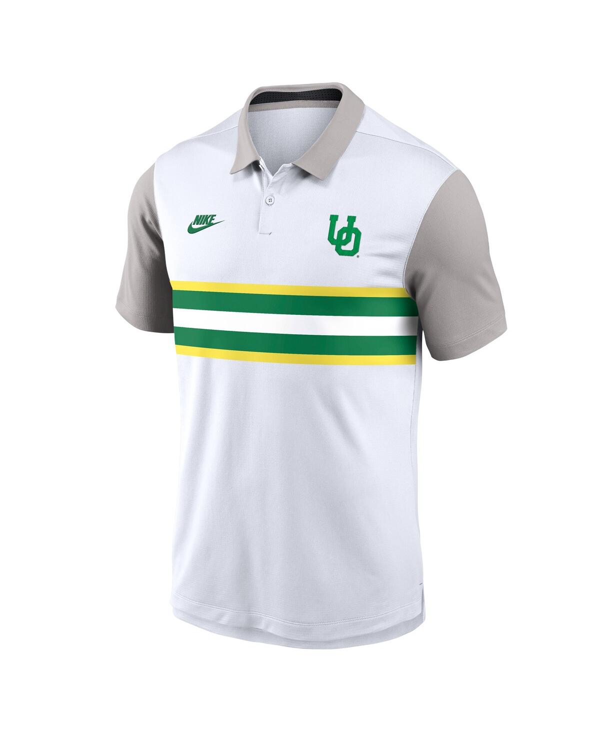 Nike White/gray Oregon Ducks Athletic Prep Legacy Logo Vapor Performance Polo In Multi