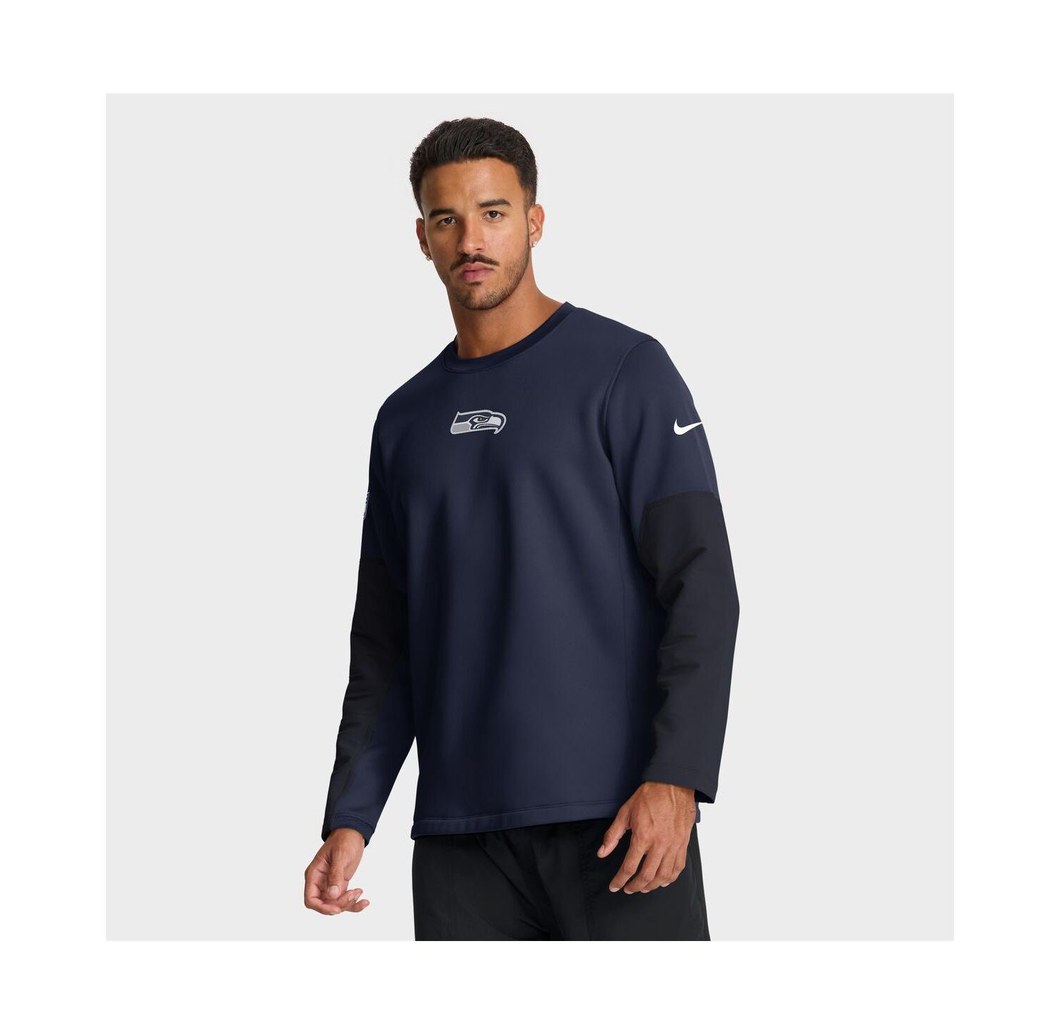 Men's College Navy Seattle Seahawks Sideline Scripted to Win Performance Long Sleeve T-Shirt