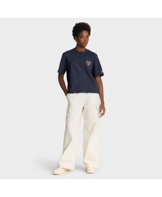 Women's Navy Chicago Bears Rewind Pocket Boxy T-Shirt