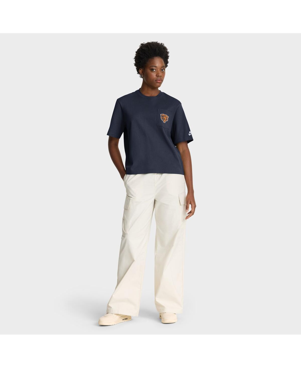 Nike Navy Chicago Bears Rewind Pocket Boxy T-shirt In Blue