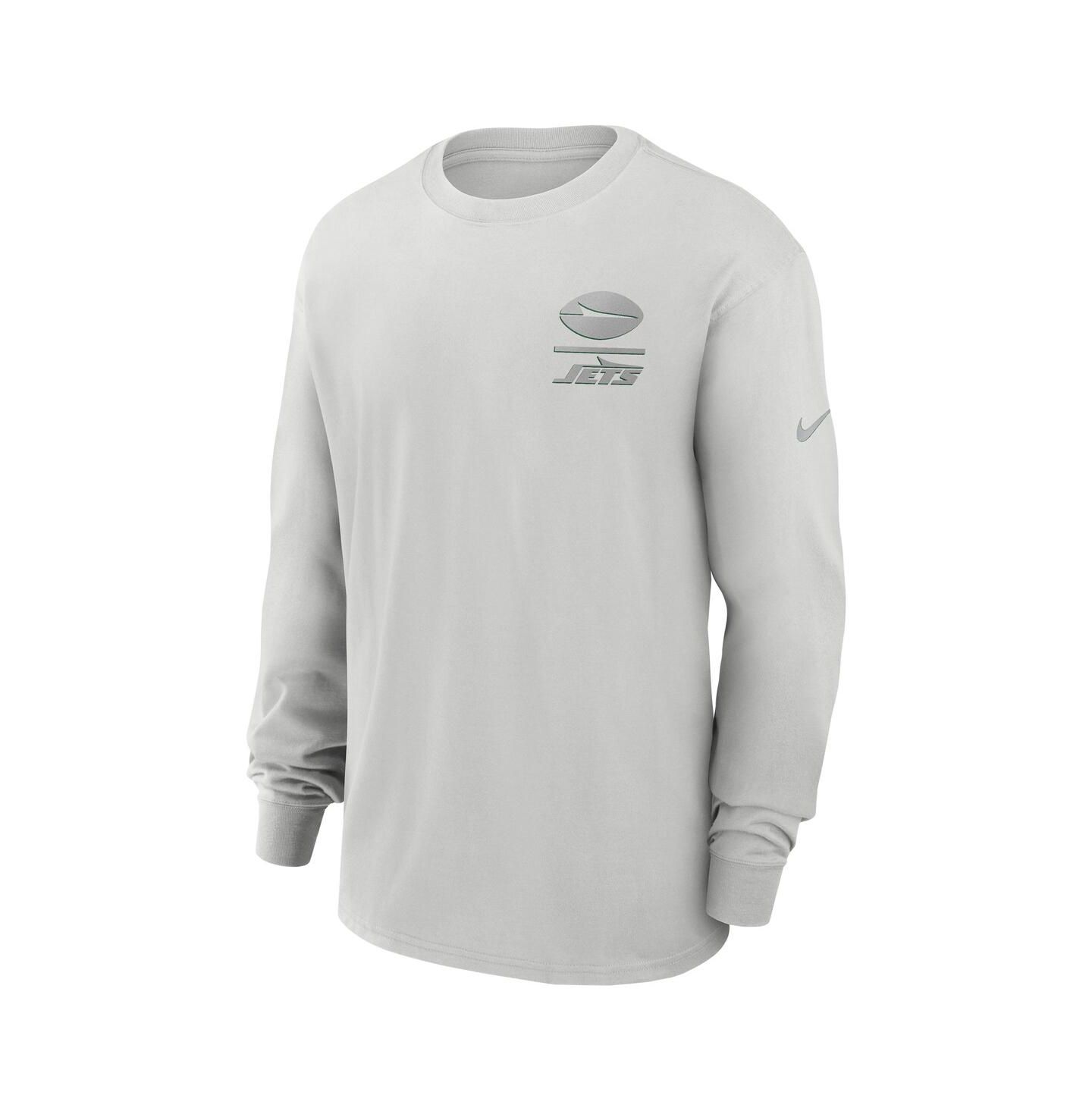 Мужская футболка Nike Gray New York Jets Essential Heavy Max90 Long Sleeve — фото 2