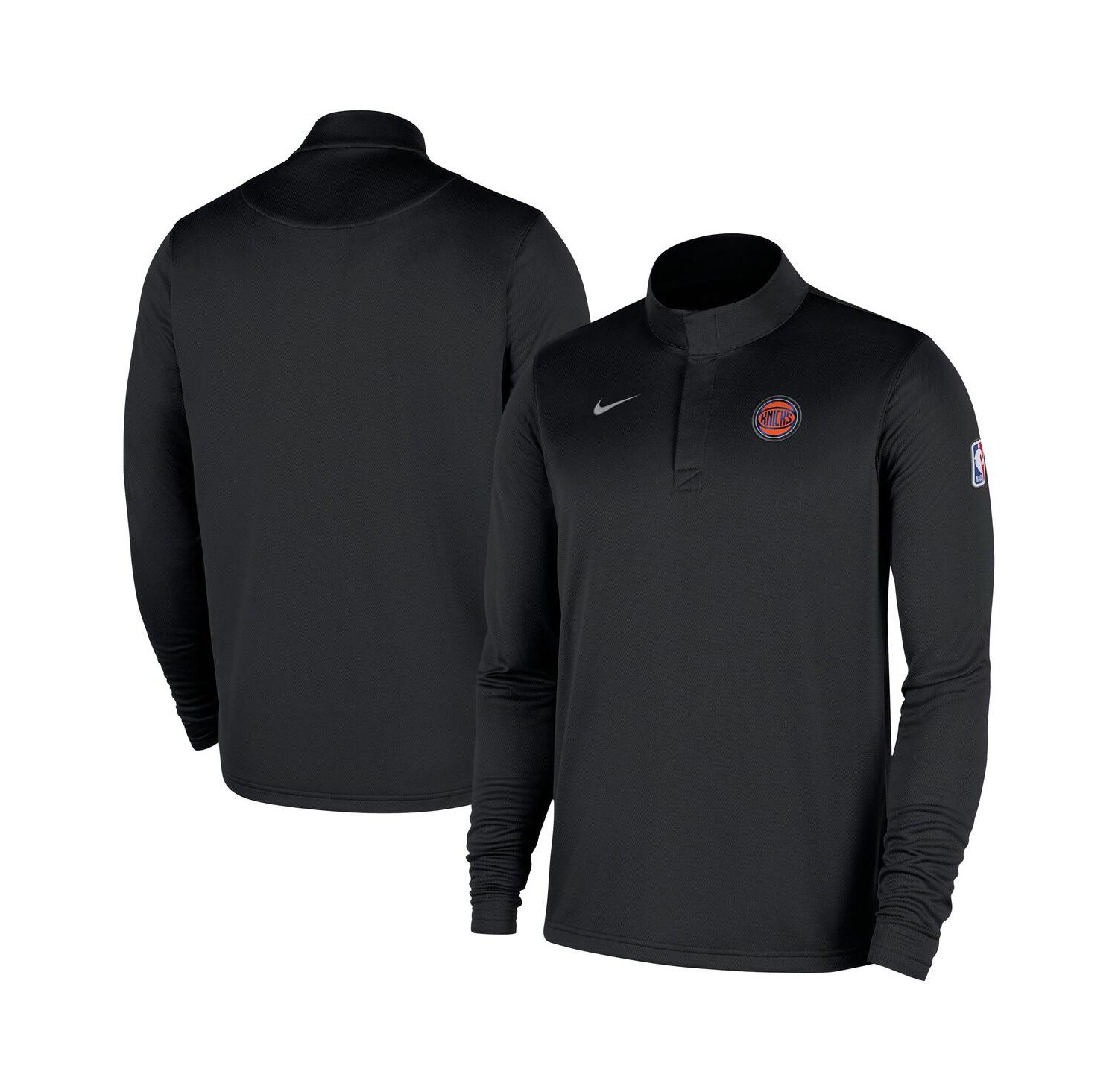 Men's Black New York Knicks 2025/26 Authentic Coaches Quarter-Zip Pullover Jacket