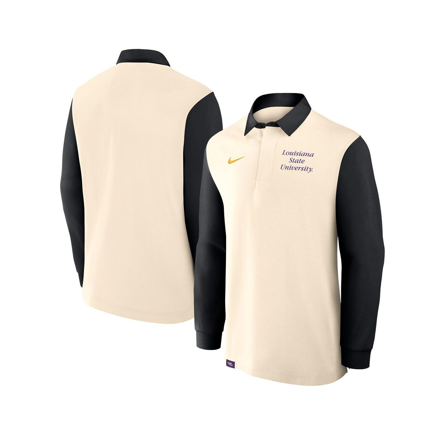 Men's Tan/Black LSU Tigers Rugby Long Sleeve Shirt