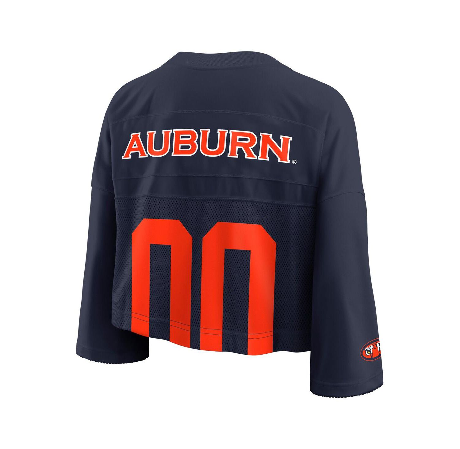 Women's Navy Auburn Tigers Cropped Mesh Fashion Jersey