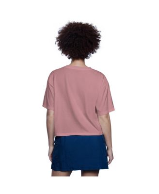 Women's Pink New Orleans Saints Play the Ball Boxy Cropped T-Shirt