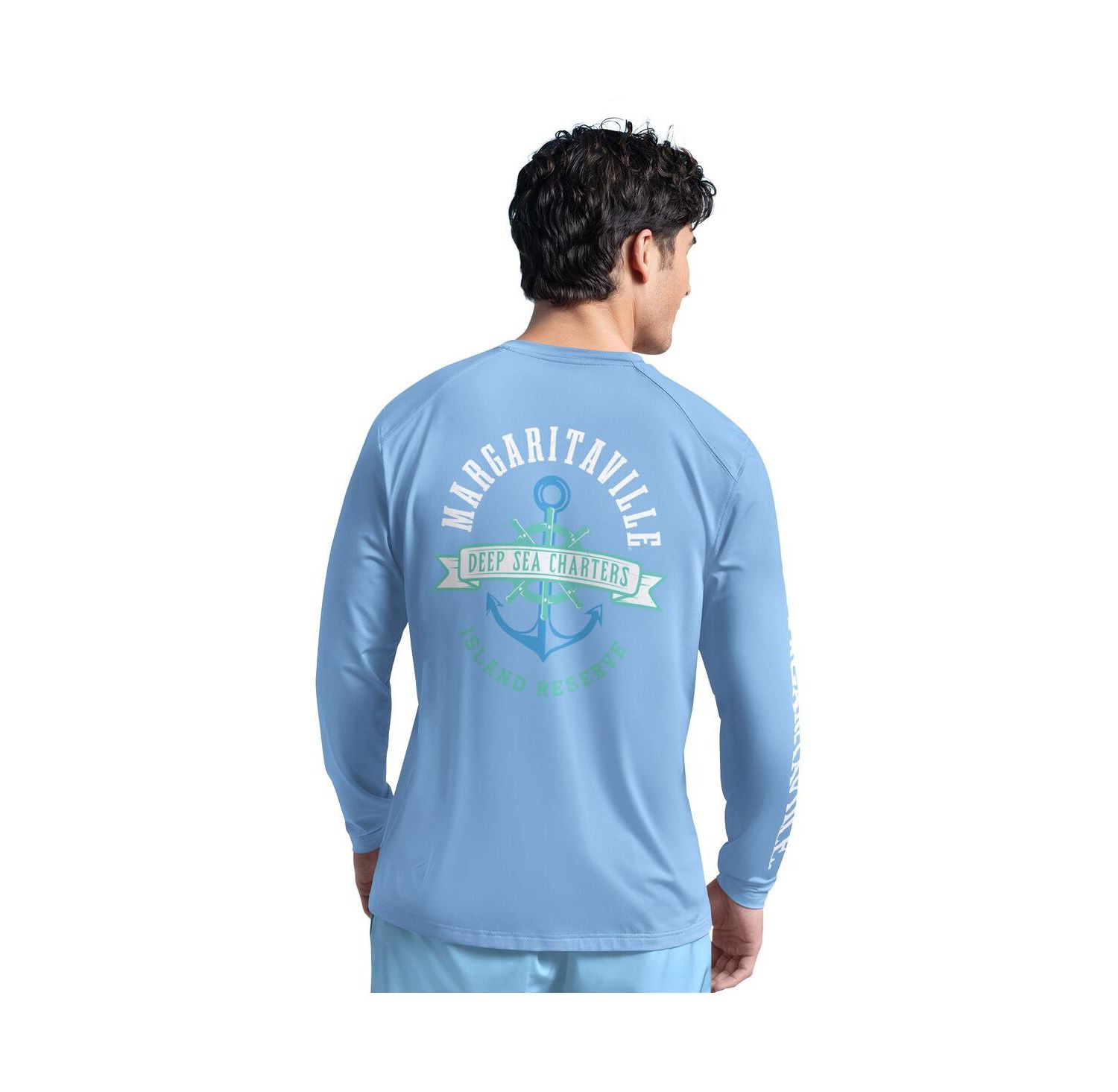 Men's Light Blue New York Jets Rock Harbor Long Sleeve Rashguard T-Shirt