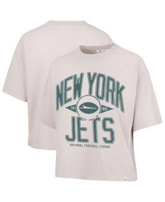 '47 Brand - Women's Natural New York Jets Cropped Windthrow Ravine T-Shirt