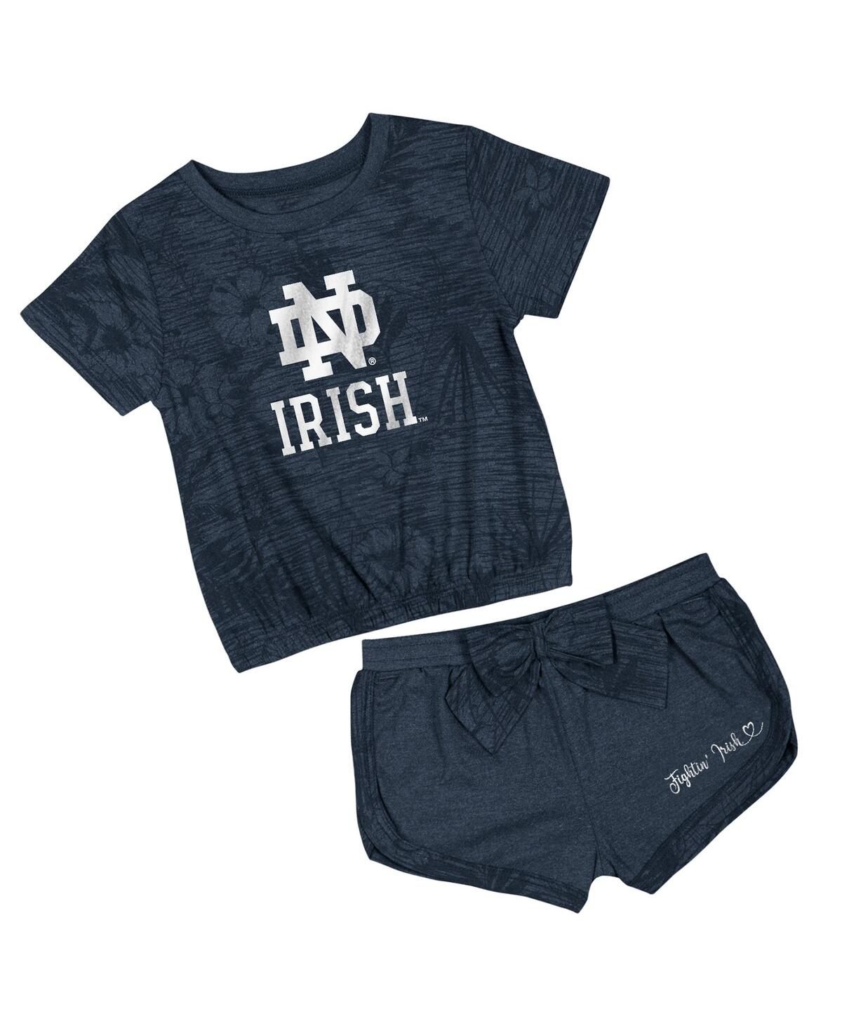 Colosseum Toddler 2-piece Navy Notre Dame Fighting Irish Fern T-shirt And Shorts Set In Blue
