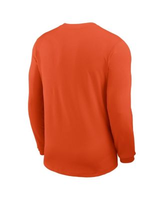Men's Orange Clemson Tigers 2025 Sideline Coach UV Performance Long Sleeve T-Shirt
