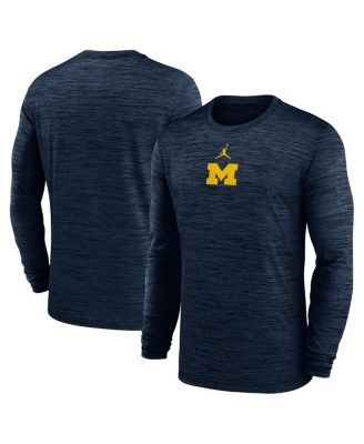 Jordan - Men's Navy Michigan Wolverines 2025 Sideline Velocity Performance Long Sleeve T-Shirt