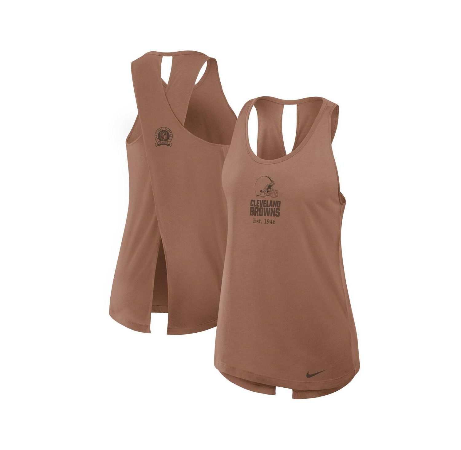 Women's Brown Cleveland Browns Glory Crisscross Performance Tank Top
