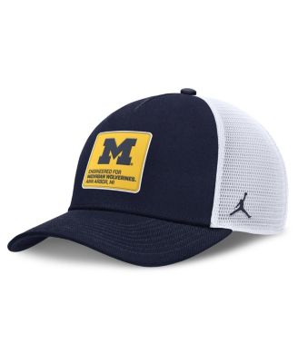 Jordan - Men's Navy/White Michigan Wolverines 2025 On-Field Rise Engineered Trucker Adjustable Hat