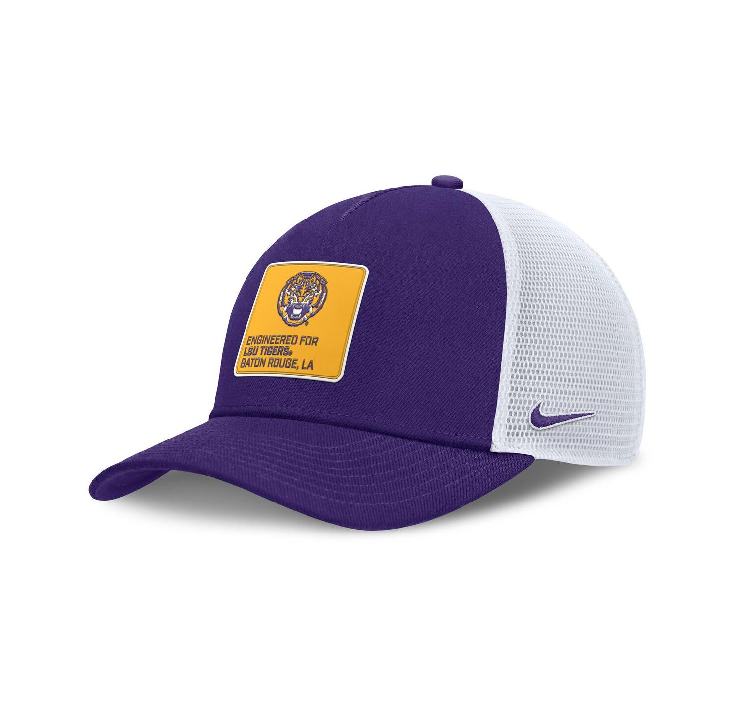 Men's Purple/White LSU Tigers 2025 On-Field Rise Engineered Trucker Adjustable Hat