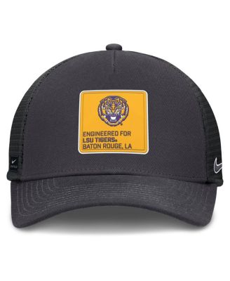 Men's Anthracite/Black LSU Tigers 2025 On-Field Rise Engineered Trucker Adjustable Hat