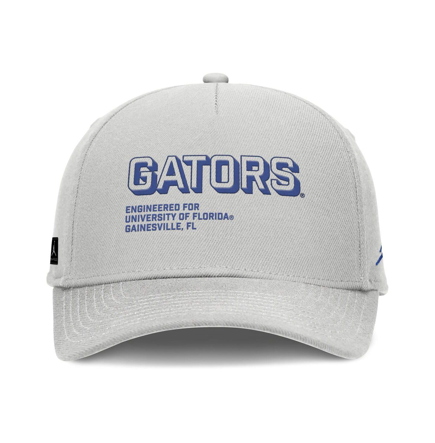 Мужская кепка Jordan Gray Florida Gators 2025 Sideline Dust Pinched Rise Adjustable Hat — фото 2