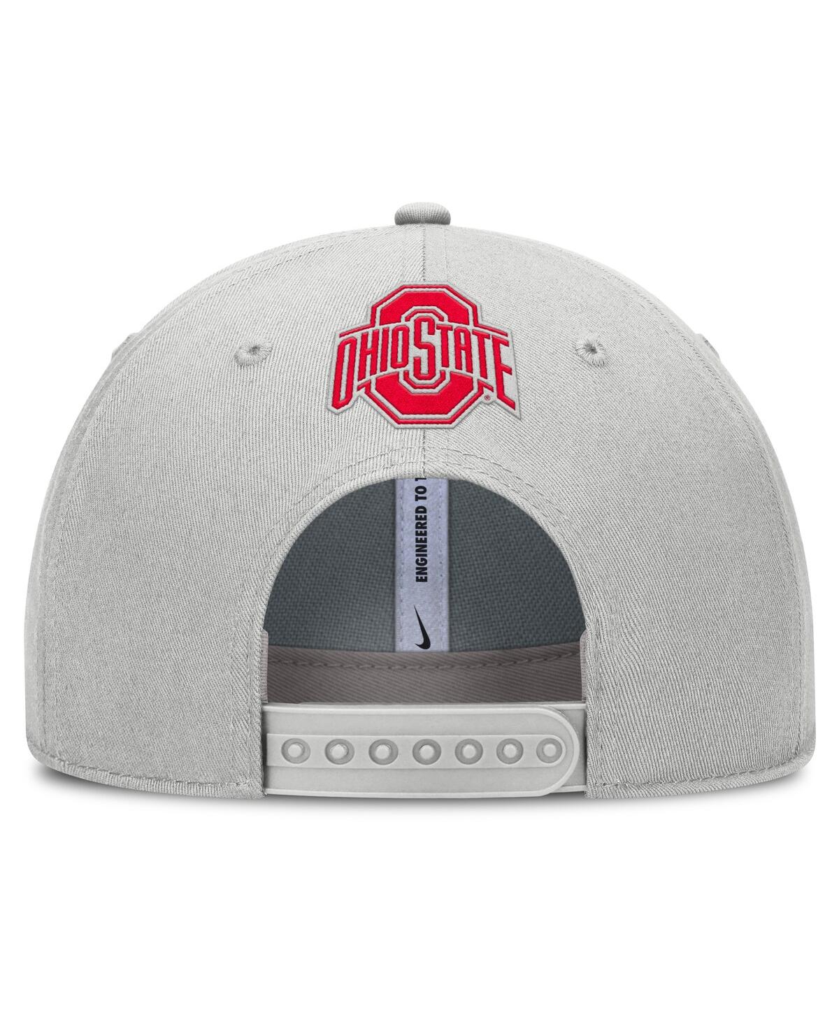 Nike Gray Ohio State Buckeyes 2025 Sideline Dust Pinched Rise Adjustable Hat In Gray