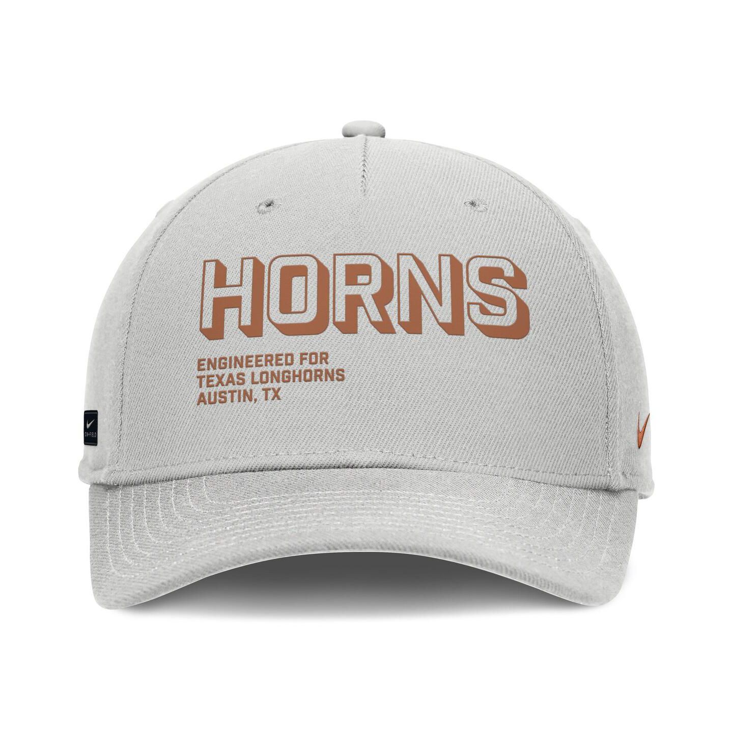 Мужская кепка Nike Gray Texas Longhorns 2025 Sideline Dust Pinched Rise Adjustable Hat — фото 3