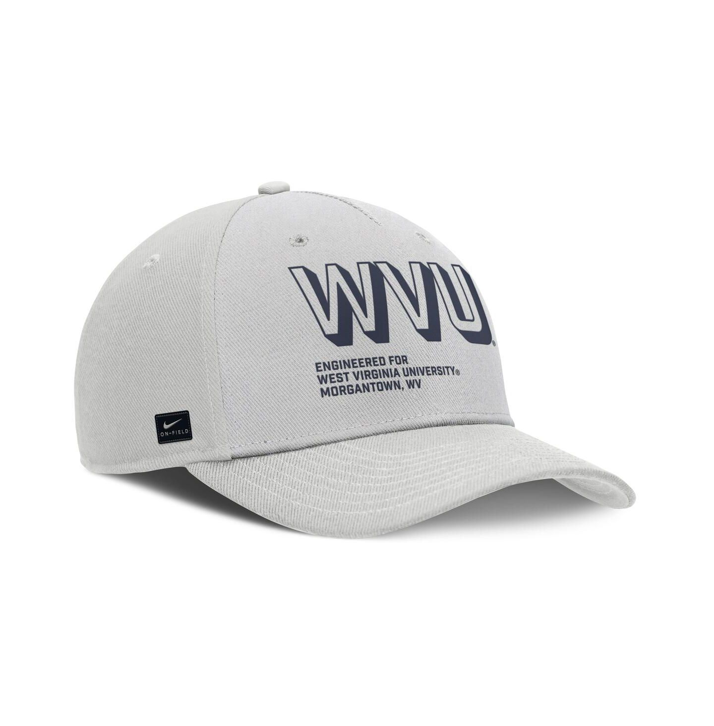 Мужская кепка Nike Gray West Virginia Mountaineers 2025 Sideline Dust Pinched Rise Adjustable Hat — фото 4