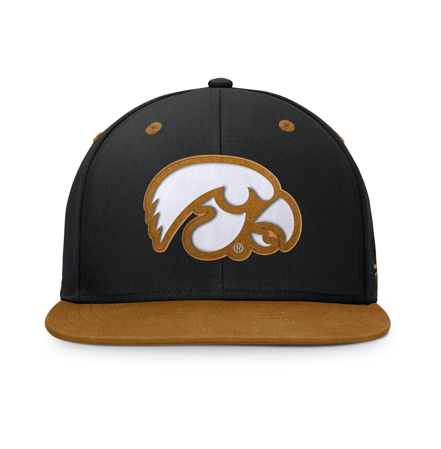 Мужская кепка Fanatics Black/Brown Iowa Hawkeyes NoBo Fitted Hat — фото 2