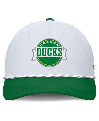 Men's White/Green Oregon Ducks Admiral Adjustable Hat