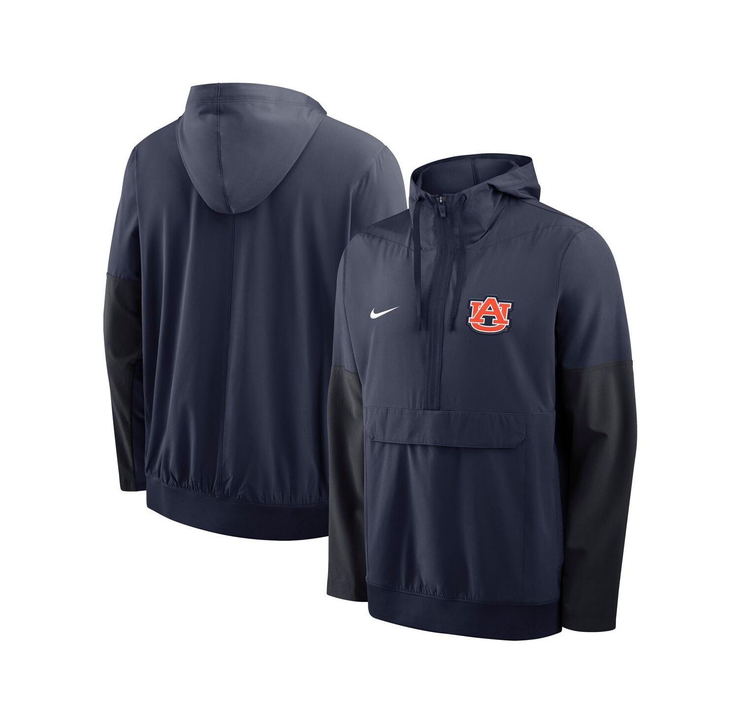 Men's Navy Auburn Tigers Anorak Half-Zip Hoodie Jacket