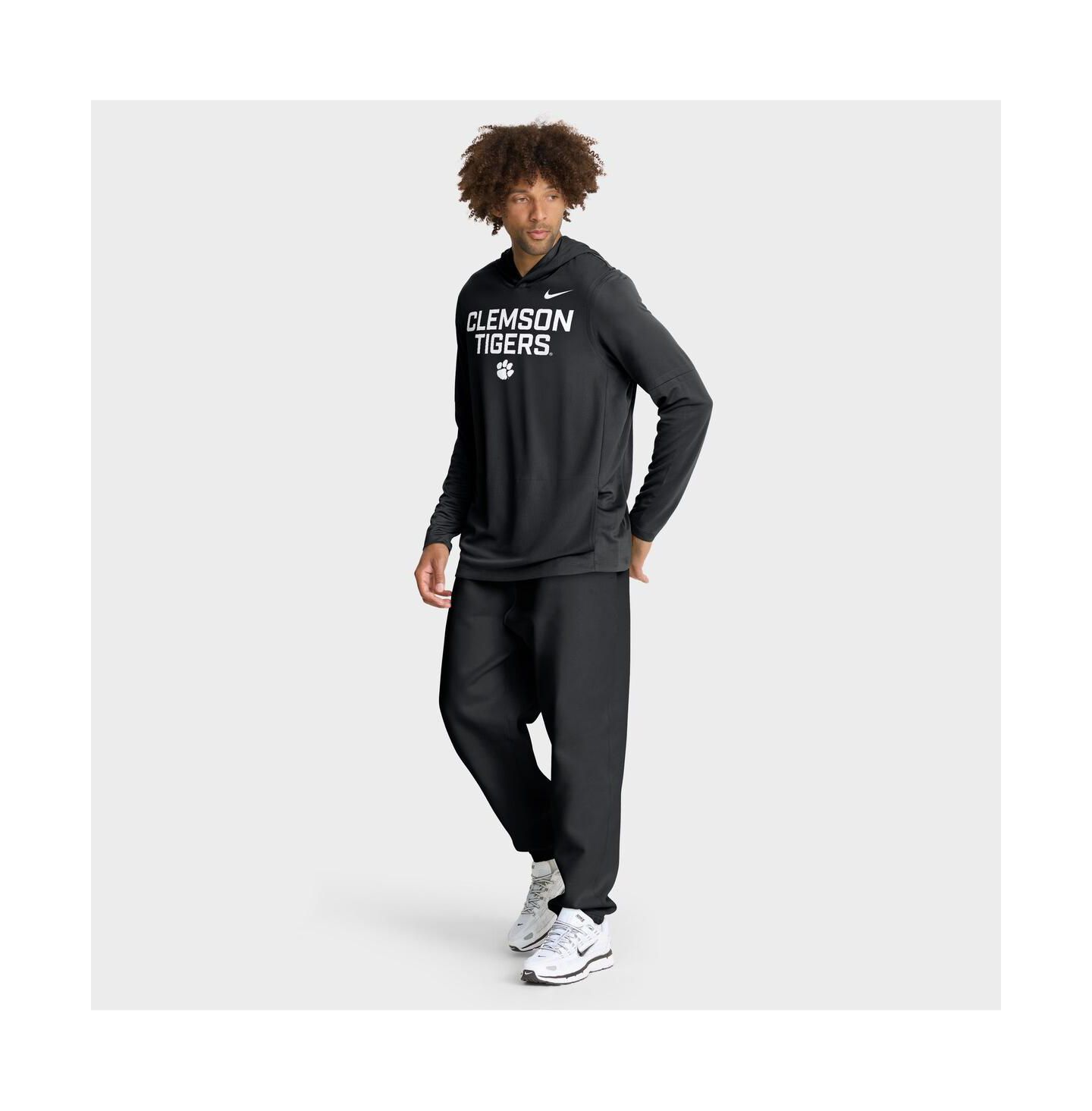 Мужское худи Nike Black Clemson Tigers 2025 Sideline Performance Long Sleeve T-Shirt — фото 4