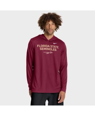 Nike - Men's Garnet Florida State Seminoles 2025 Sideline Performance Long Sleeve Hoodie T-Shirt