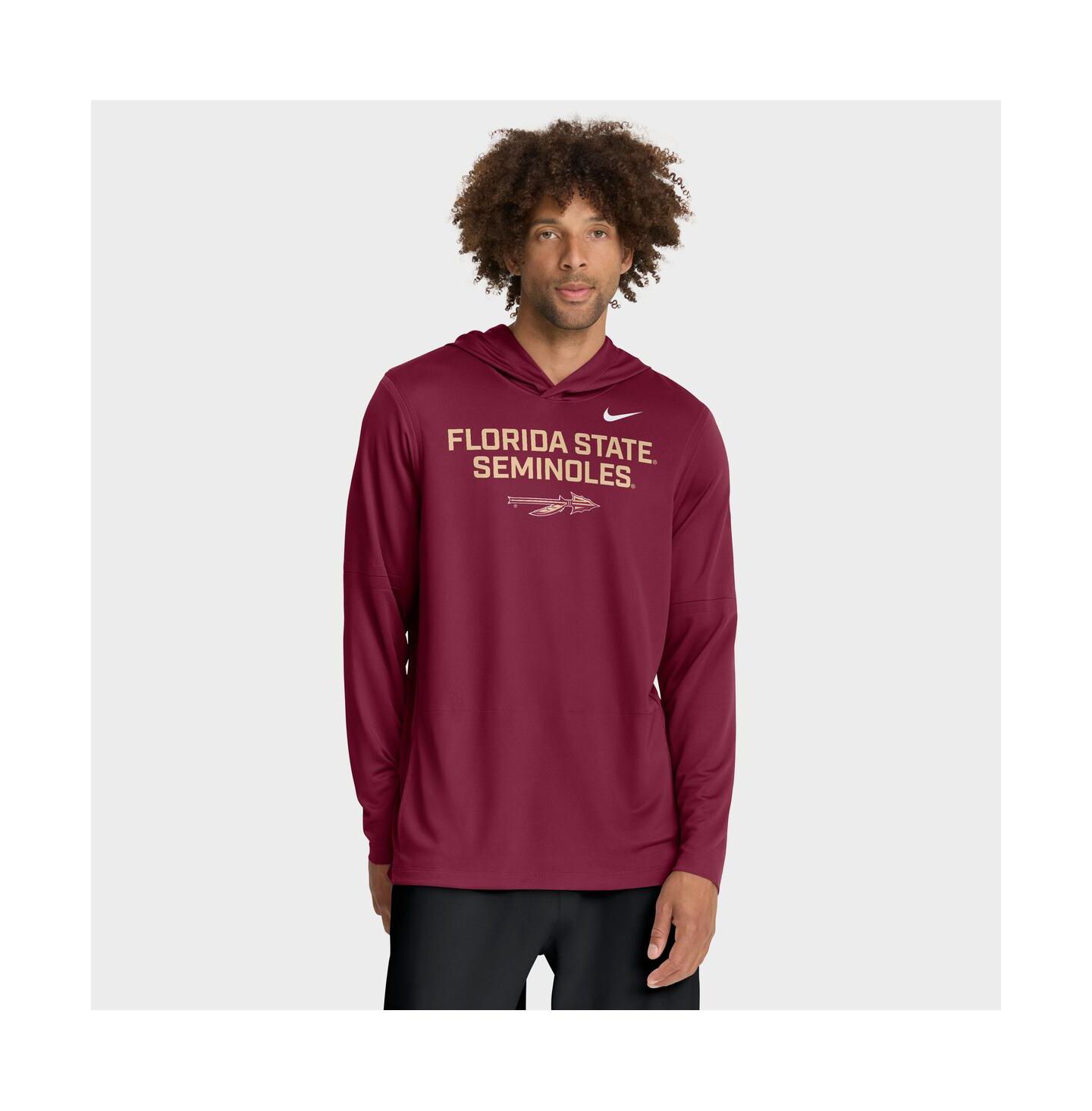 Мужское худи Nike Garnet Florida State Seminoles 2025 Sideline Performance Long Sleeve T-Shirt — фото 1